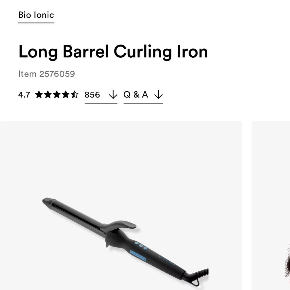 New in box!  1” curling iron with extra long barrel.